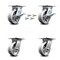 Service Caster 5 Inch V Groove Semi Steel Caster Set with Roller Bearing 4 Swivel Lock 2 Brake SCC-35S520-VGR-SLB-BSL-2-BSL-2 - alternate 1